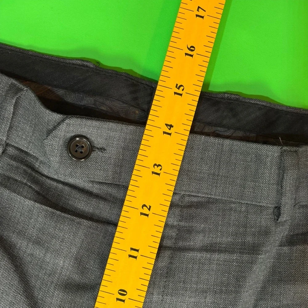 Ralph Lauren Dress Pants Mens 38/29 Grey 100% Wool Natural Stretch Cuffed Slacks